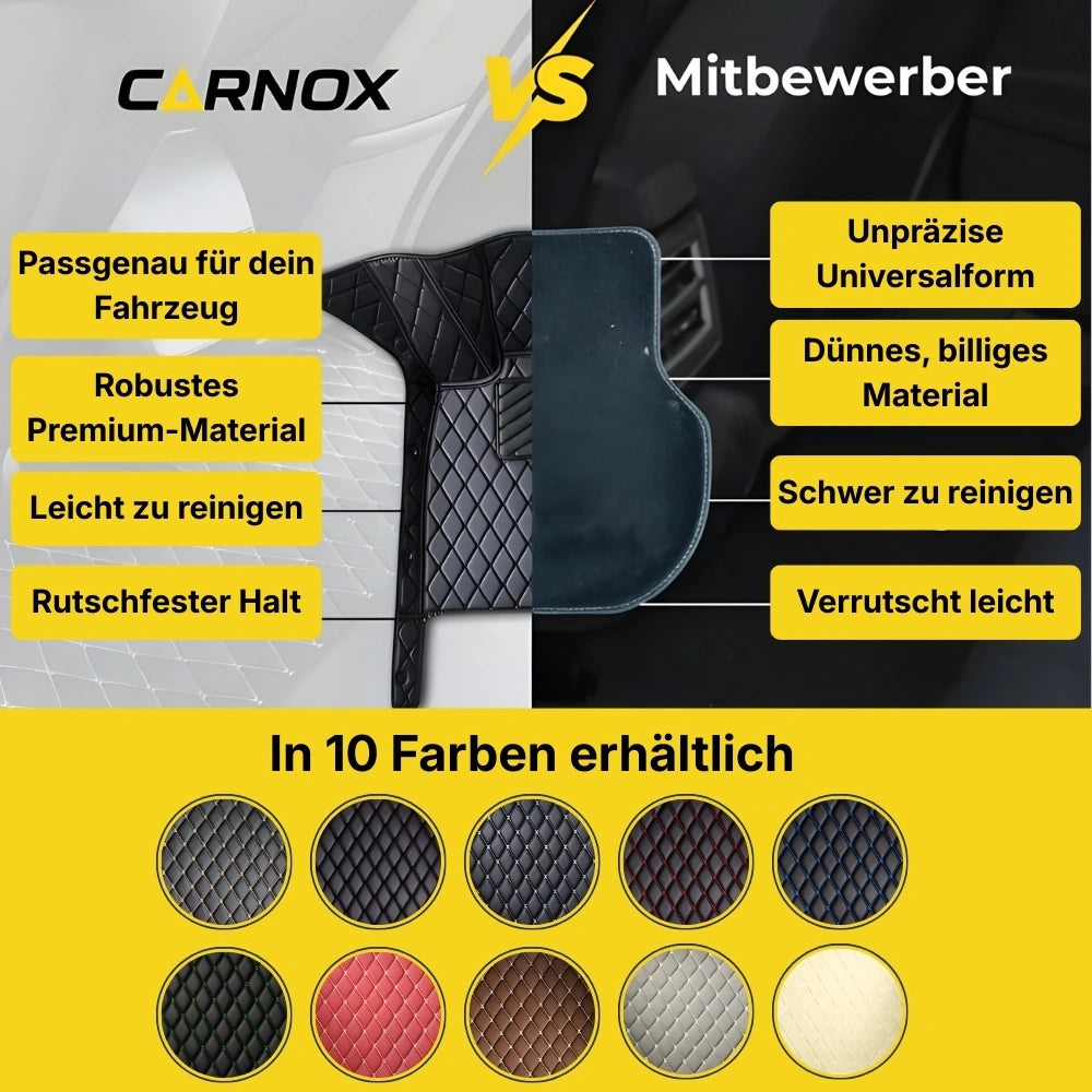 CARNOX Premium-Autofußmatten – alle Farben im Überblick